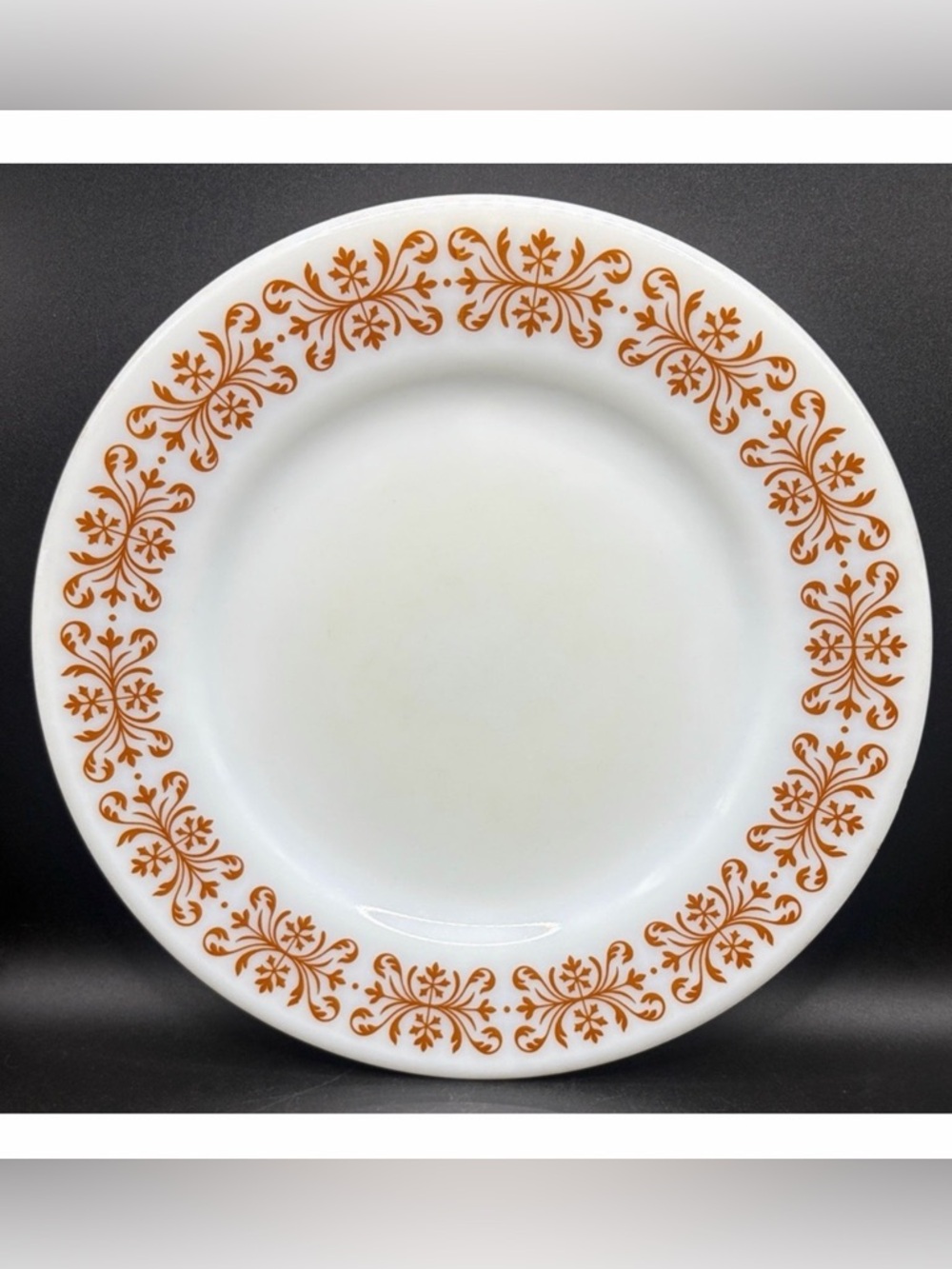 Vintage Pyrex Tableware by Corning Copper Filigree Pattern Plate USA Dinnerware